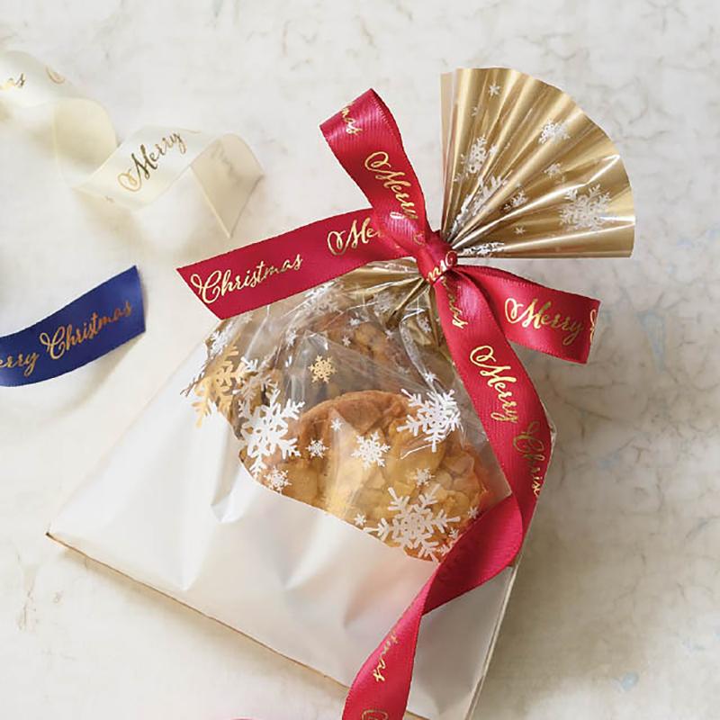 ギフト資材 XME-R1 クリスマスエレガントプリントサテンリボン/レッド-1(1巻) ヘッズ