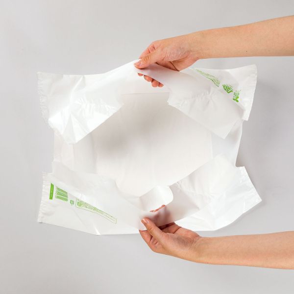 ポリ手提げ ステイブルバッグバイオ25 乳白 No.60 福助工業