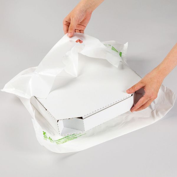 ポリ手提げ ステイブルバッグバイオ25 乳白 No.60 福助工業