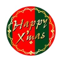 ラベル 90-9855 ハッピークリスマス 金箔押し 朋JSP