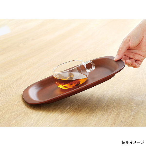 お盆 ノンスリップ 抗菌木目調トレー27cm パール金属