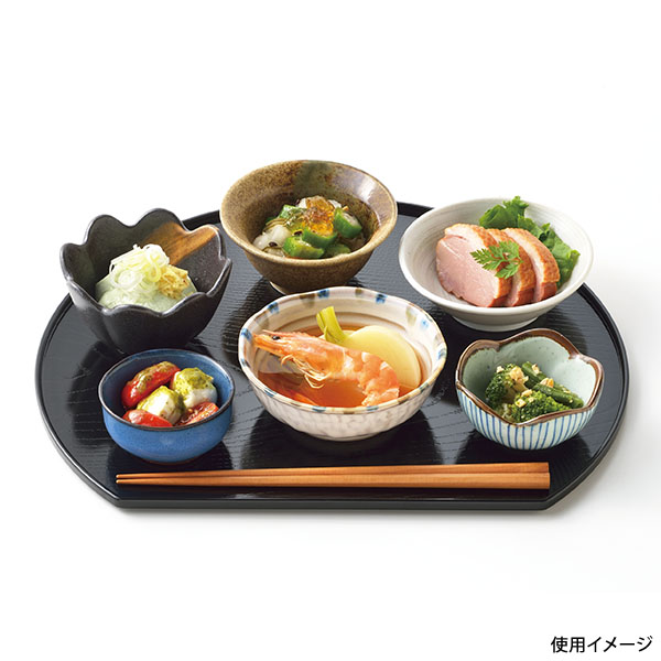 お盆 ノンスリップ 抗菌半月盆 パール金属