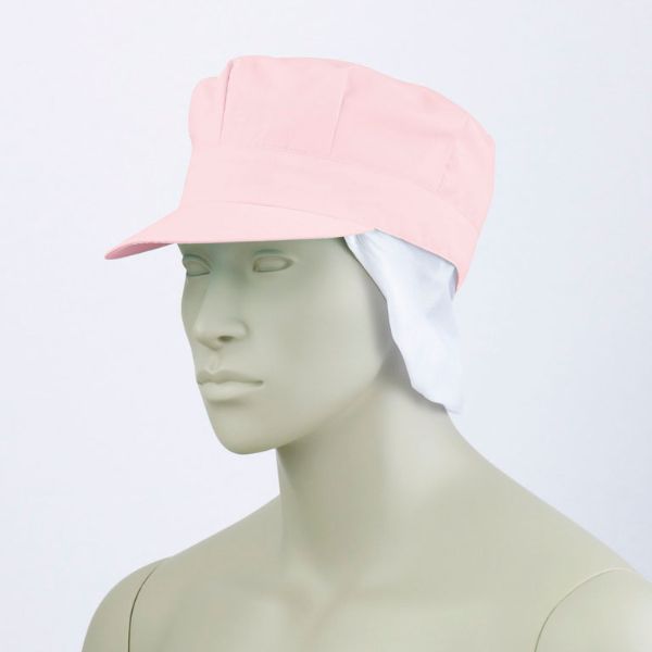 衛生用帽子 9-1068_F 天メッシュ八角帽子たれ付 兼用 ピンク フリーサイズ 住商モンブラン