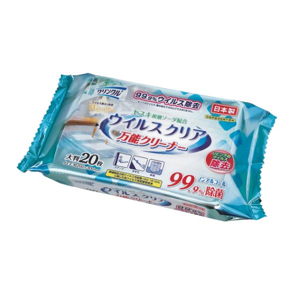 ウエットシート LD-619 クリンクル ウイルスクリア 万能クリーナー(20枚) Life-do.Plus