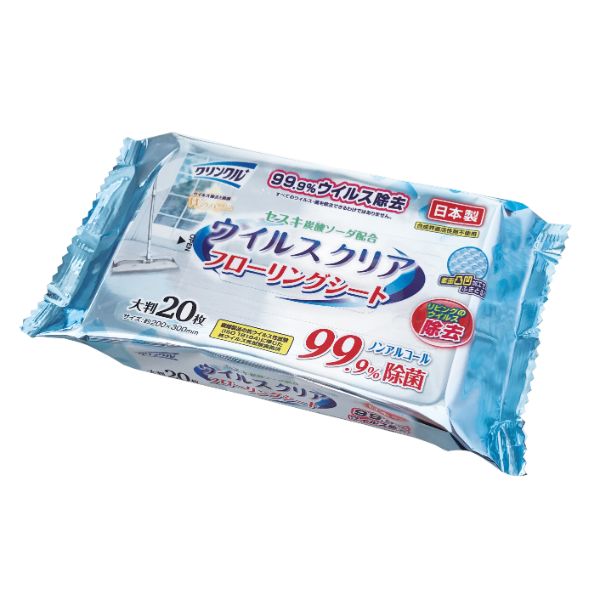 ウエットシート LD-621 クリンクル ウイルスクリア フローリングシート(20枚) Life-do.Plus
