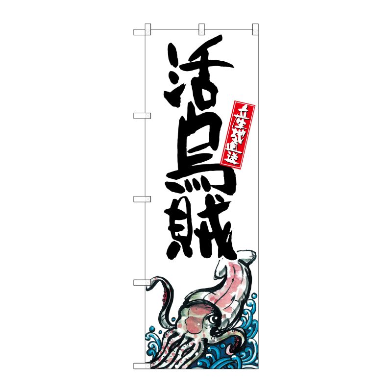 [G] 活烏賊 産地直送 白 のぼり SNB-2331 P・O・Pプロダクツ