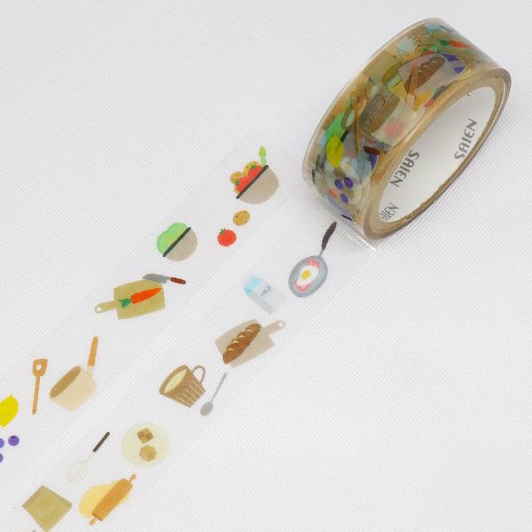 ラッピング用品 マスキングテープ SAIEN キッチン 15mm×3m カミイソ産商