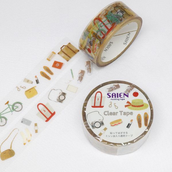 ラッピング用品 マスキングテープ SAIEN おでかけ 15mm×3m カミイソ産商