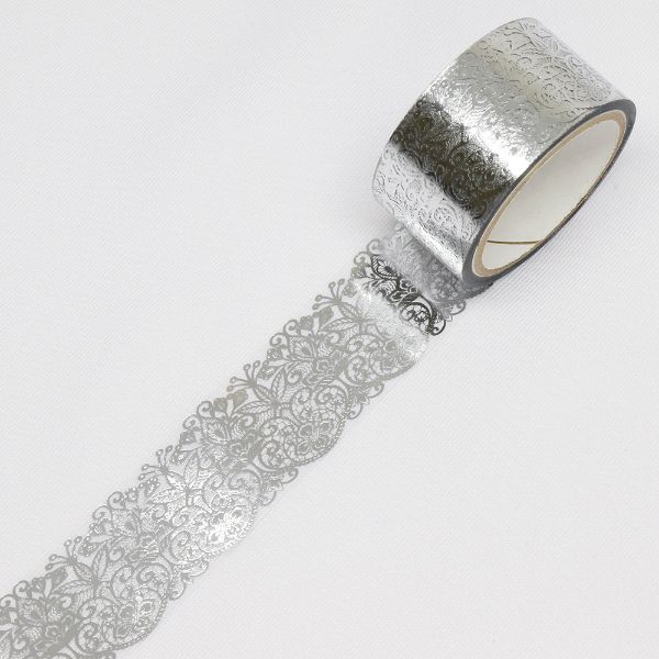 ラッピング用品 マスキングテープ レガンス(銀箔) 20mm×3m カミイソ産商