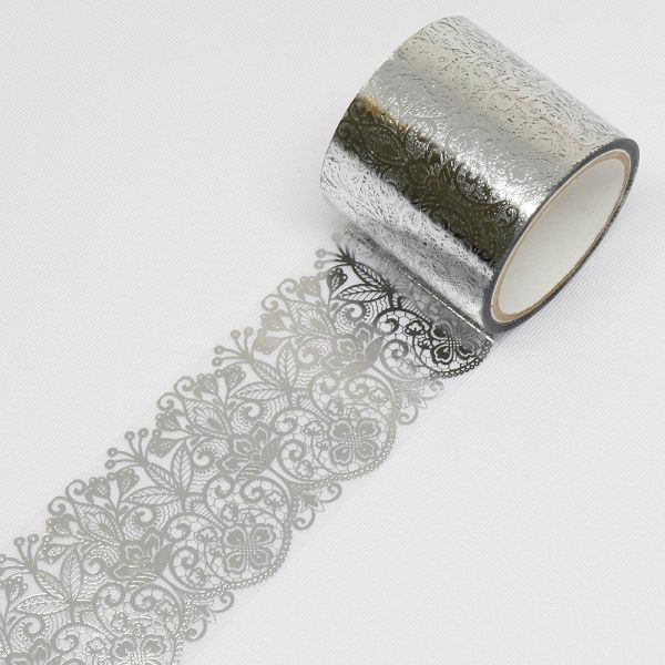 ラッピング用品 マスキングテープ レガンス(銀箔) 35mm×3m カミイソ産商