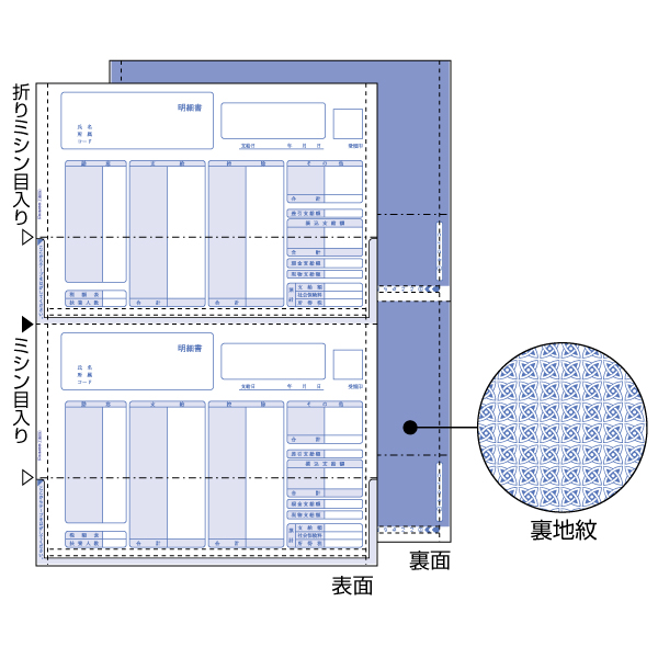 プリンター用紙 (給与)明細書(密封式) A4タテ 2面 ちょこっと帳票 100入 OP1150TN ヒサゴ