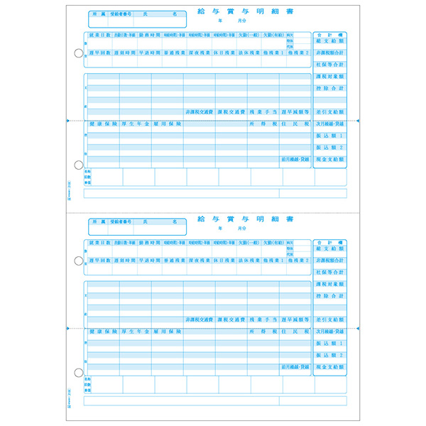 プリンター用紙 給与賞与明細書 A4タテ 2面 500入 GB2102 ヒサゴ