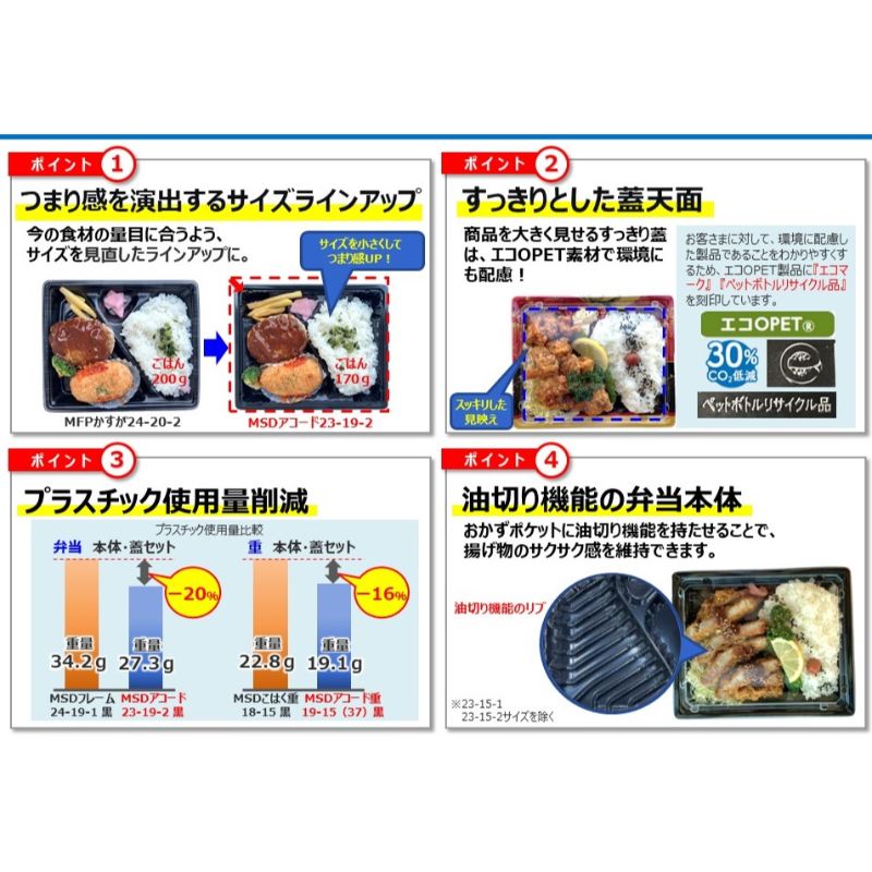 弁当容器 MSDアコード23-19-1万彩赤 エフピコ