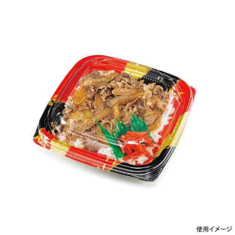 どんぶり容器 バイオ のぞみ 角160-40B K-めいか赤 リスパック