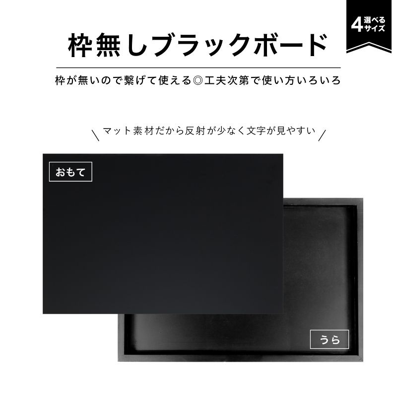 ブラックボード 枠無しブラックボード M BB020BK アスカ