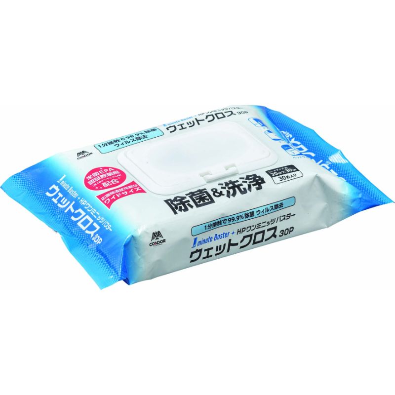 ウエットシート HP 1ミニッツバスターウエットクロス30P 山崎産業