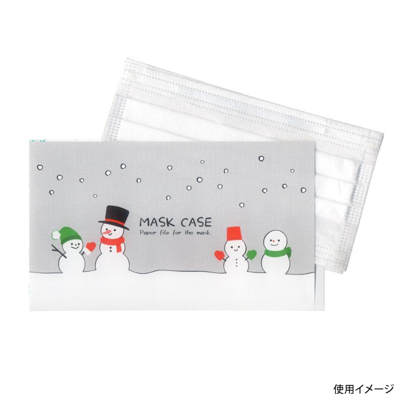 マスクケース冬雪だるま 九州紙工