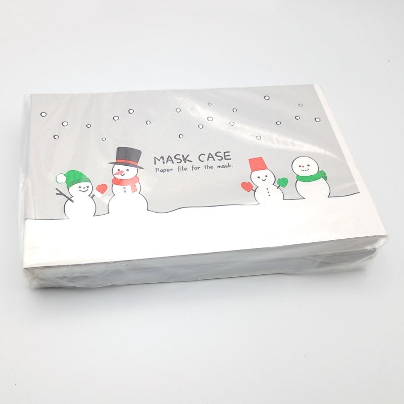 マスクケース冬雪だるま 九州紙工