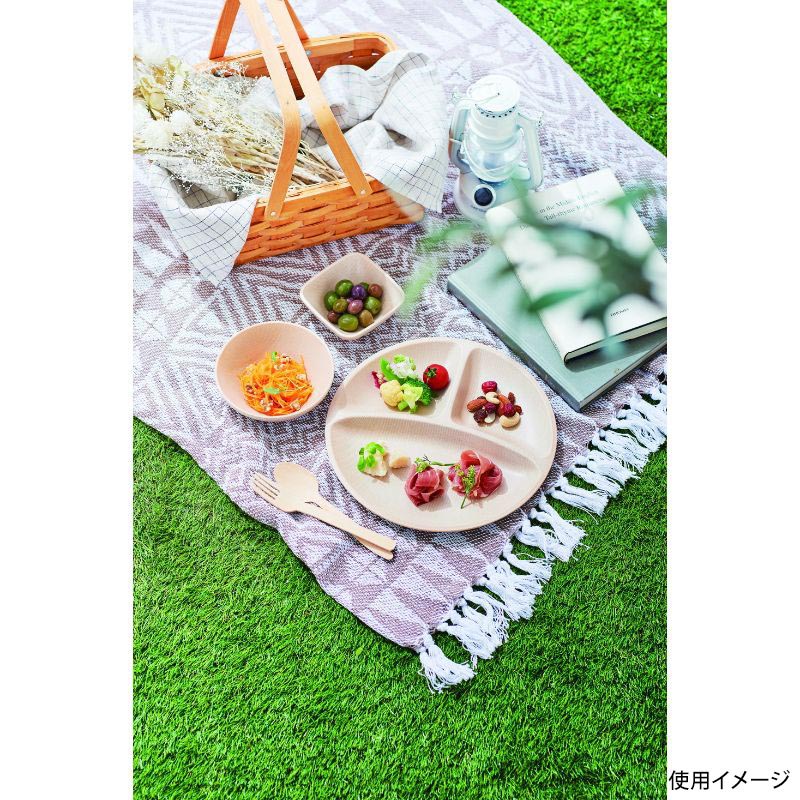 食器 Walna バイオマス25cm 3ツ仕切プレート ナチュラルベージュ(つや消し) 台和