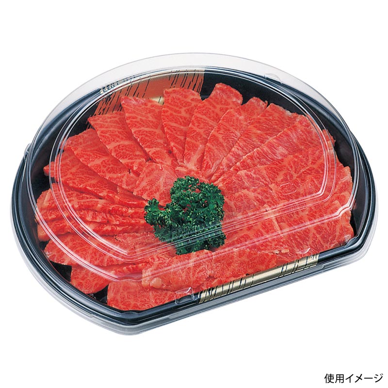 寿司容器 もり-半月2(V) 本体 黒ふで金 エフピコ