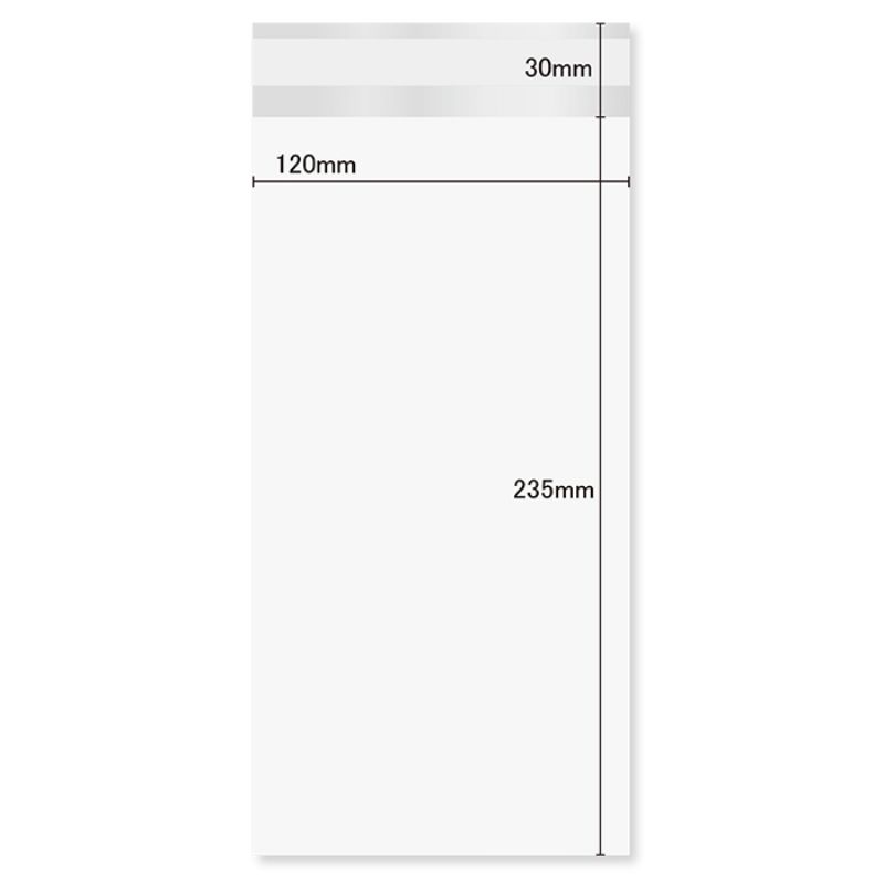テープ有 OPP袋 片面ホワイトDM用OPP袋 長3サイズ 100枚 今村紙工