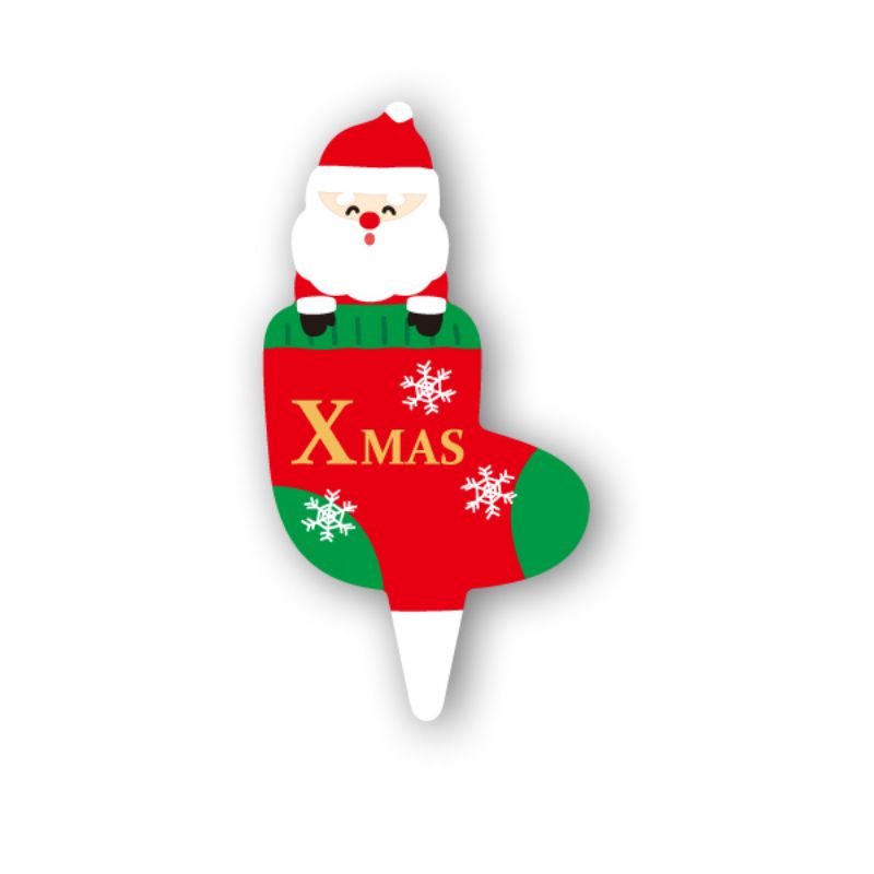 XG306 ケーキピック(サンタソックス) 天満紙器