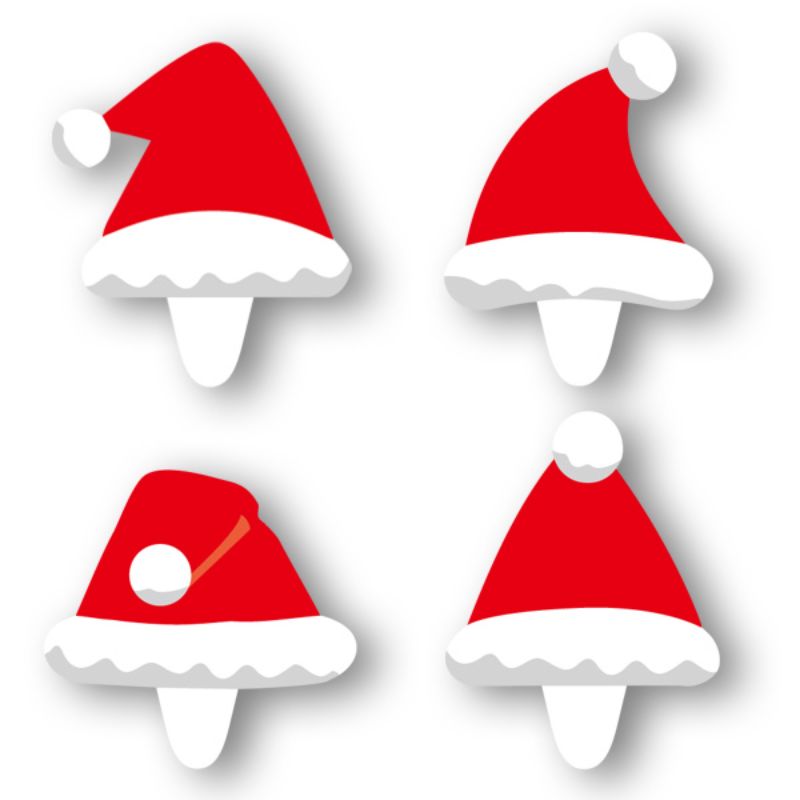 XG4022 ケーキピック(アソートサンタ帽) 天満紙器