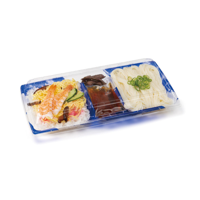 冷麺容器 A-PET すし＆めんセット 2B はやて青 リスパック