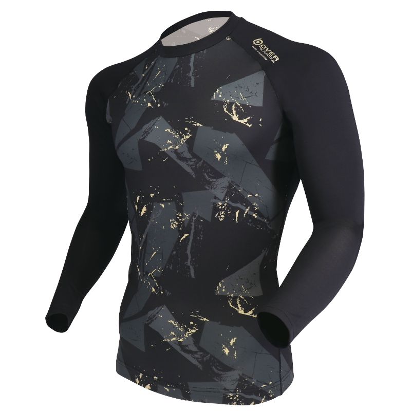 オーバーザファンクション ロングスリーブ クルーネックシャツ L 69.カモフラ×ブラック おたふく手袋