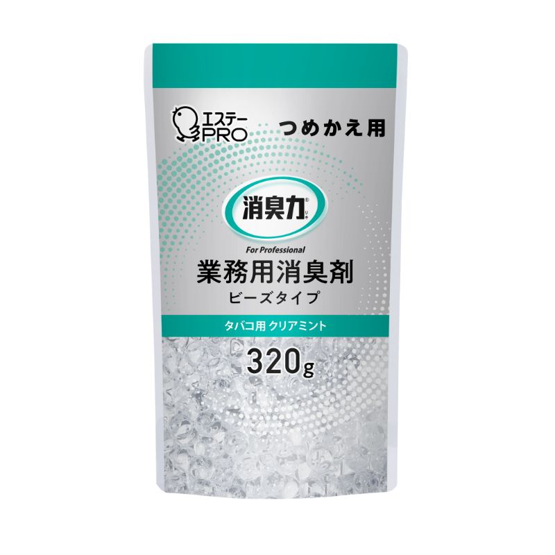 消臭剤 消臭力 業務用 ビーズタイプ つめかえ 320g タバコ用 クリアミント エステーPRO