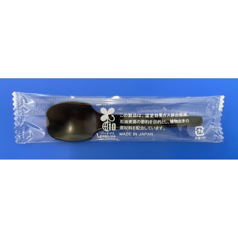 使い捨てスプーン BP PLA10 中スプーン＃100黒単袋入 アサヒ徳島