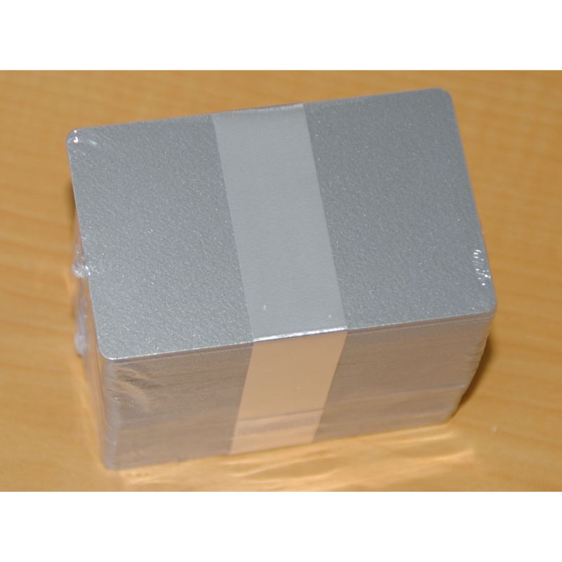 陳列備品 カラー無地IDカード(銀メタリック) 0.76mm 100枚入 C45-Sm Evolis