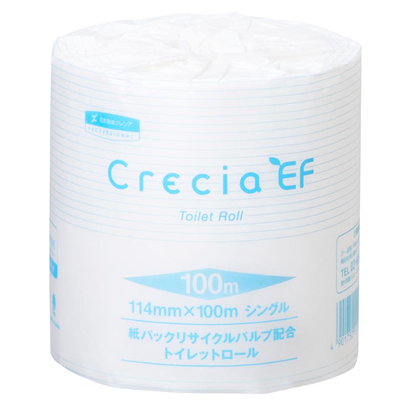 衛生・清掃用品 クレシアEF トイレットロール 100m シングル 日本製紙クレシア