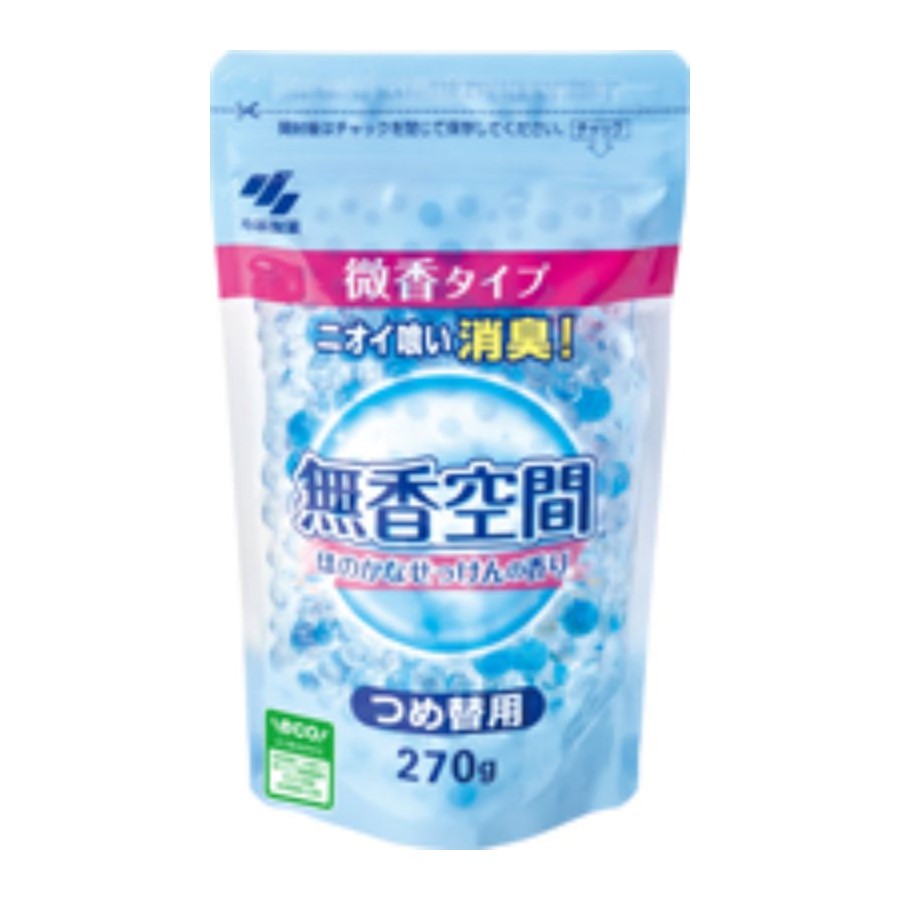 消臭剤 無香空間ほのかなせっけん詰替用 270g 小林製薬