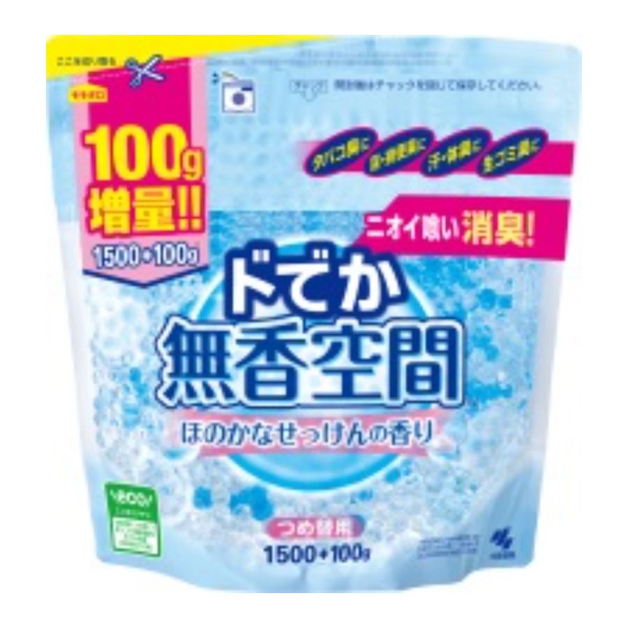 消臭剤 ドでか無香空間詰替えほのかなせっけん 1500g＋100g 小林製薬