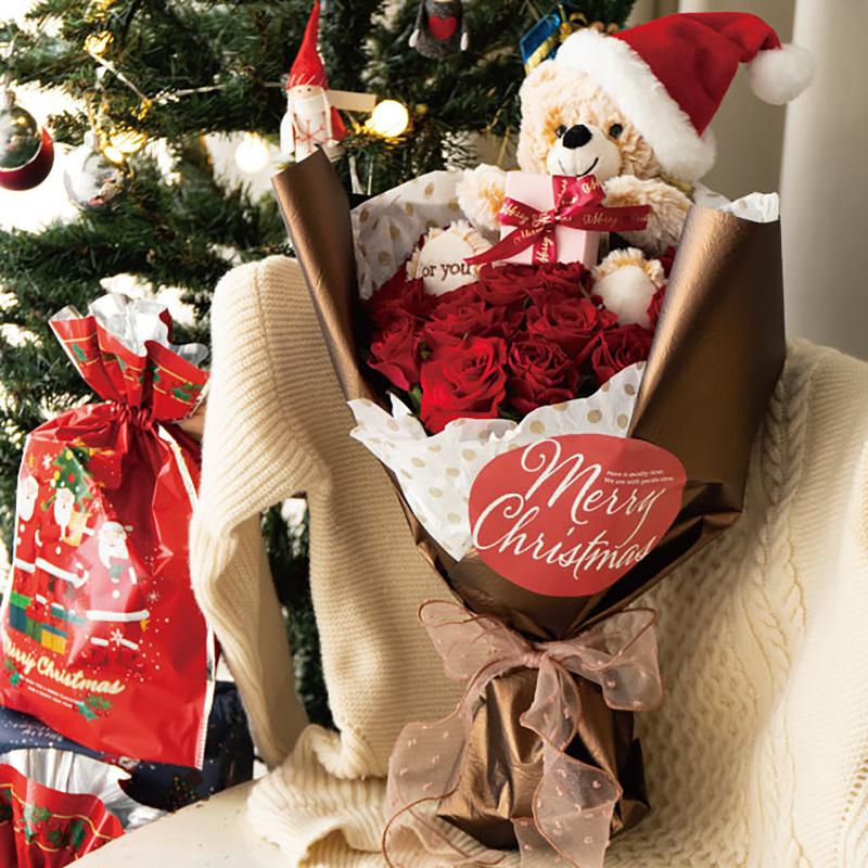 ギフト資材 XP-5S クリスマスギフトシール丸型-5/レッド(30枚) ヘッズ