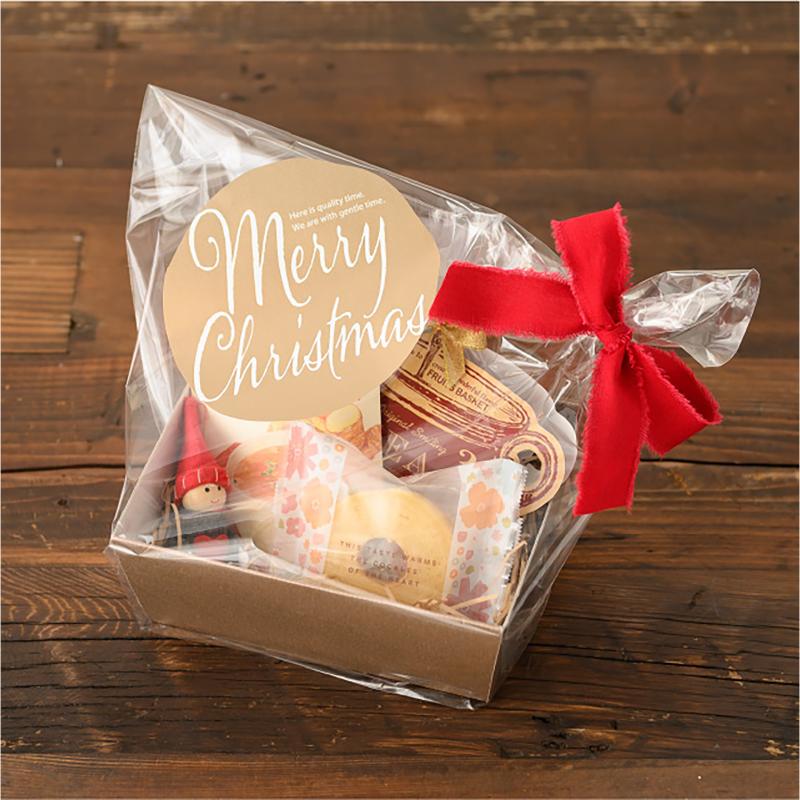 ギフト資材 XP-6S クリスマスギフトシール丸型-6/ゴールド(30枚) ヘッズ