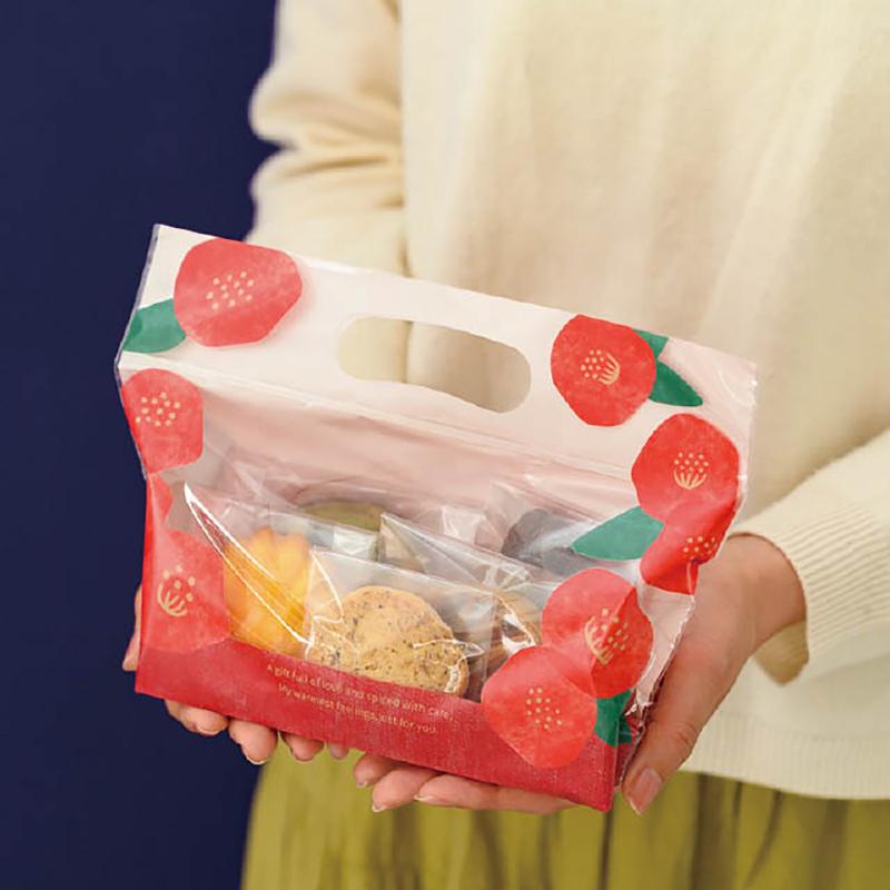 ラッピング用品 WA-ZSW 和風ジップ付バッグ-SW/つばき(30枚) ヘッズ