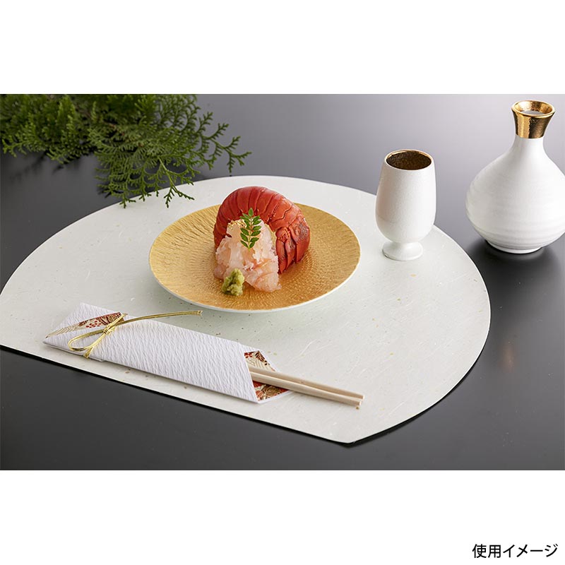 テーブルマット 尺三半月まっと 吉兆 草色 (100枚入) アーテック