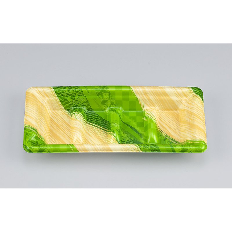 寿司容器 SF角段19-9 しじま緑 本体 シーピー化成