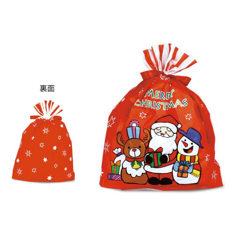 ローデンポリ袋 リボン付ギフトバッグクリスマスファミリー 特大 ベルベ