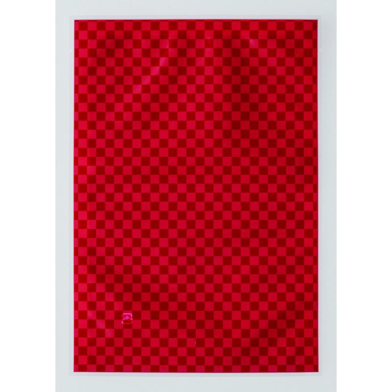 真空袋 ナイロン印刷規格三方袋VR3格子柄赤 ベリーパック