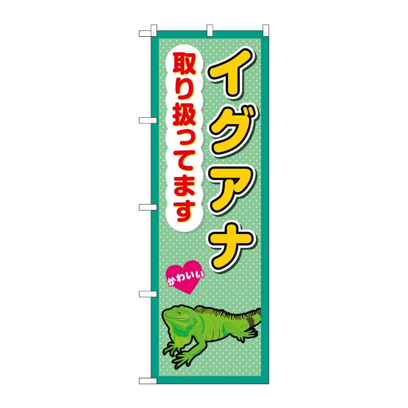 販促用品 [G] のぼり イグアナ取り扱ってます GNB-3388 (受注生産品) P・O・Pプロダクツ