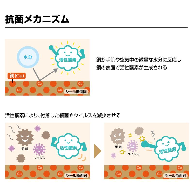 テープ 抗菌シール 手すり・ドアハンドル用 2枚入 ヒサゴ