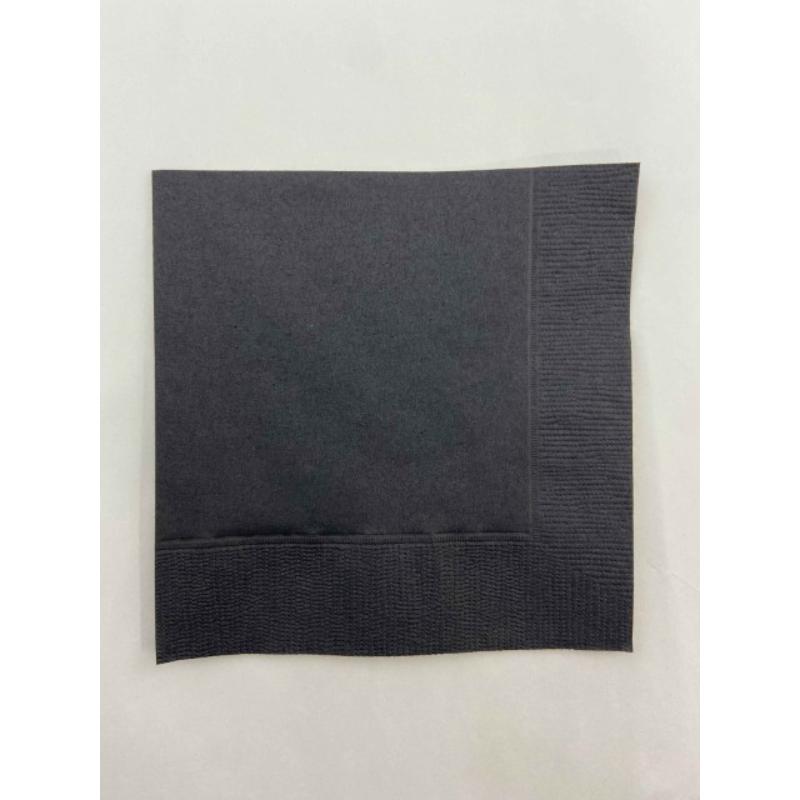 店舗資材 2P4ツ折り約250mm角カラーナプキン(ブラック) SC-24 オリエンタル紙業