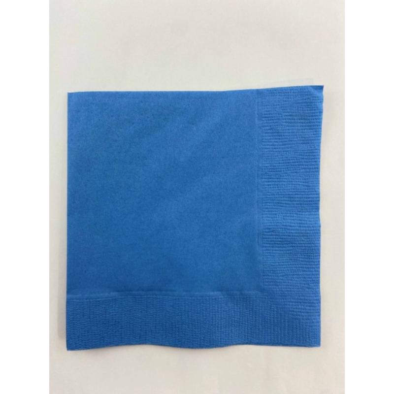 店舗資材 2P4ツ折り約250mm角カラーナプキン(フレンチブルー) SC-24 オリエンタル紙業