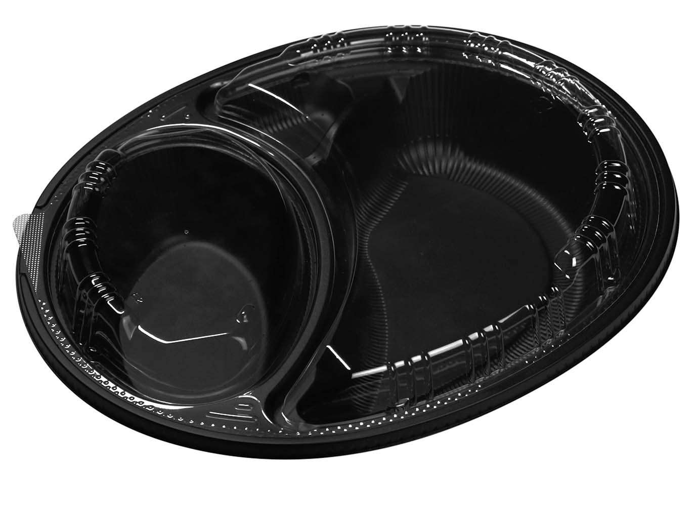 カレー容器 Dジャーニー 24-20浅P本体黒 デンカポリマー