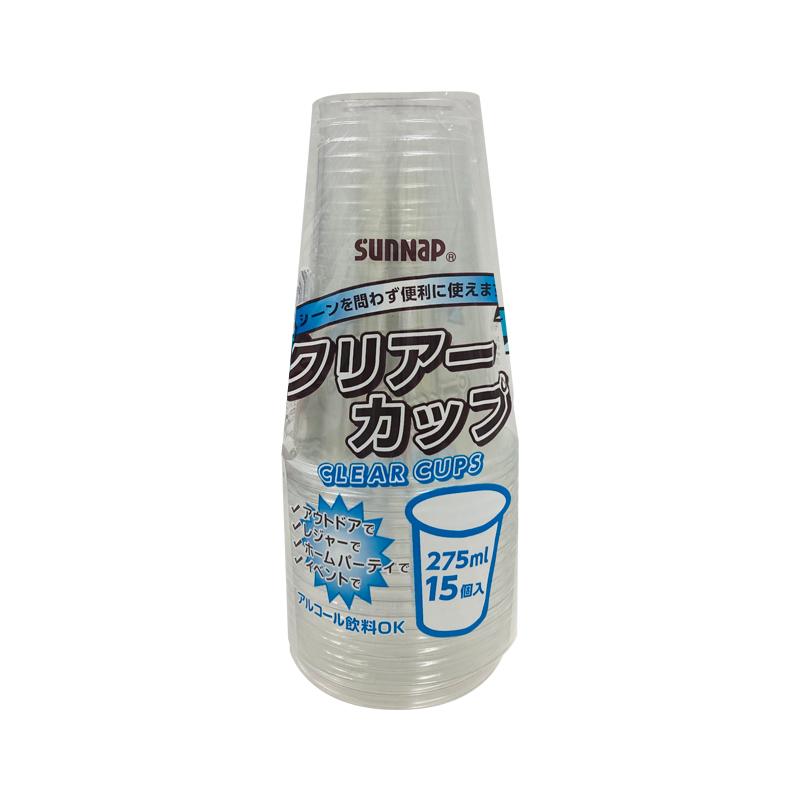 プラコップ WHクリアーカップ 275ML 15個 サンナップ