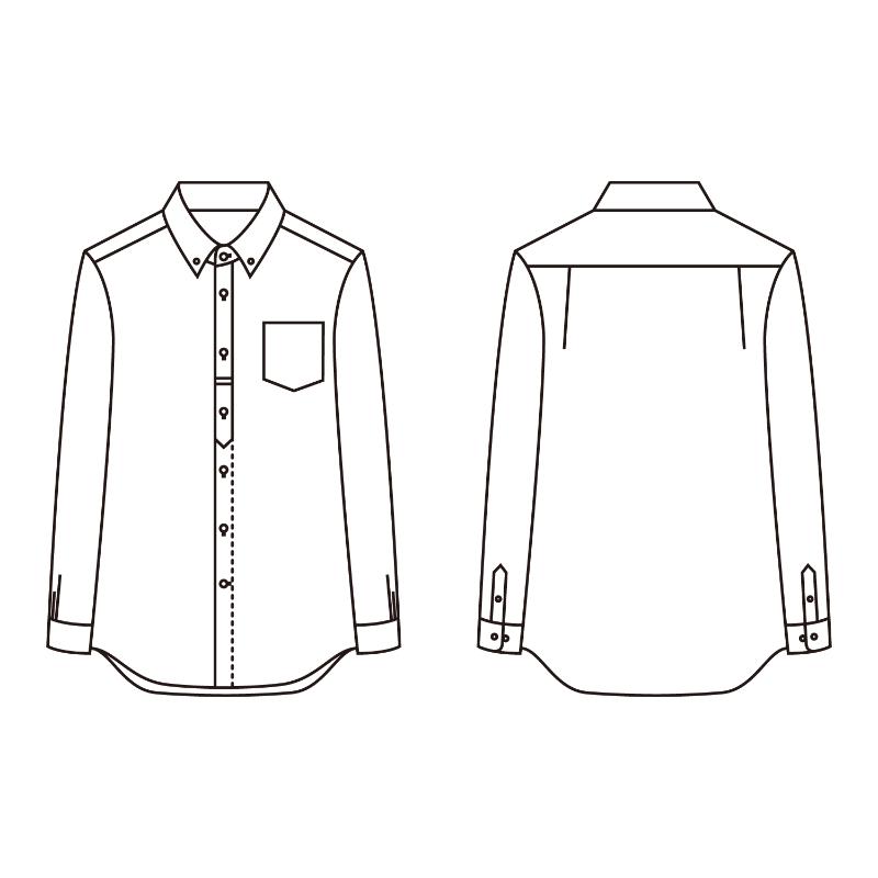 ストレッチシャツ シャツ 兼用 長袖 黒/グレー S 住商モンブラン