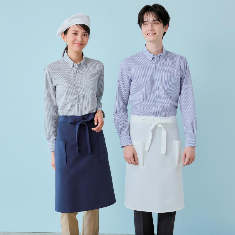 ボタンダウンシャツ シャツ 兼用 長袖 ブルー LL 住商モンブラン
